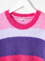 Oliver Bonas Purple Striped Knitted Jumper - Image 5 of 8