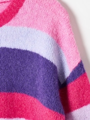 Oliver Bonas Purple Striped Knitted Jumper - Image 6 of 8