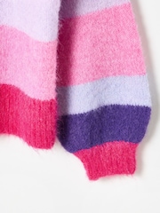 Oliver Bonas Purple Striped Knitted Jumper - Image 8 of 8