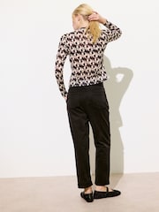 Oliver Bonas Black Abstract Print Mesh Top - Image 2 of 8