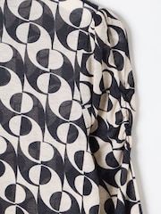 Oliver Bonas Black Abstract Print Mesh Top - Image 6 of 8