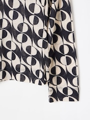 Oliver Bonas Black Abstract Print Mesh Top - Image 7 of 8