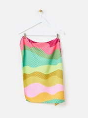 Oliver Bonas Natural Bright Wave Pleated Square Scarf - Image 1 of 6