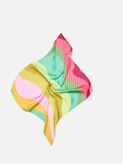 Oliver Bonas Natural Bright Wave Pleated Square Scarf - Image 2 of 6
