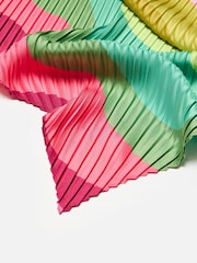 Oliver Bonas Natural Bright Wave Pleated Square Scarf - Image 3 of 6