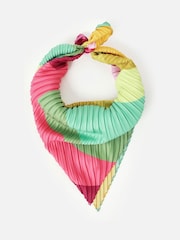 Oliver Bonas Natural Bright Wave Pleated Square Scarf - Image 4 of 6