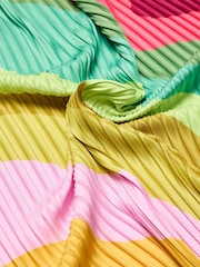 Oliver Bonas Natural Bright Wave Pleated Square Scarf - Image 5 of 6