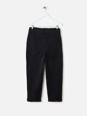 Oliver Bonas Black Paper Bag Waist Tapered Trousers - Image 4 of 8