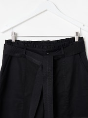 Oliver Bonas Black Paper Bag Waist Tapered Trousers - Image 8 of 8