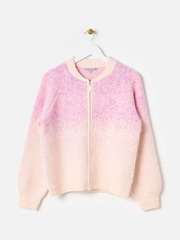 Oliver Bonas Pink Ombre Knitted Bomber Jacket - Image 3 of 8
