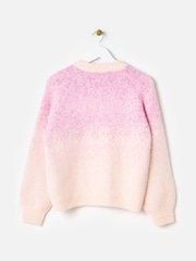 Oliver Bonas Pink Ombre Knitted Bomber Jacket - Image 4 of 8