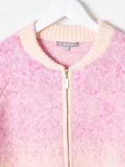 Oliver Bonas Pink Ombre Knitted Bomber Jacket - Image 5 of 8