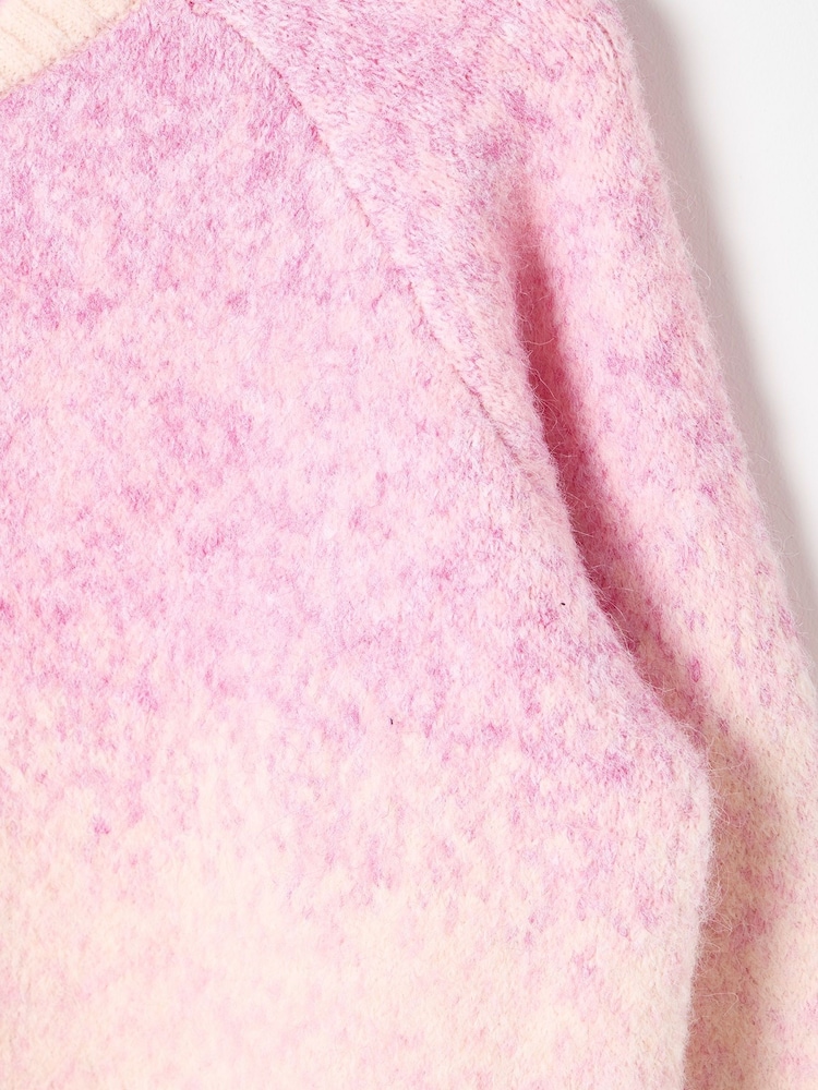 Oliver Bonas Pink Ombre Knitted Bomber Jacket - Image 8 of 8 Oliver Bonas Pink Ombre Knitted Bomber Jacket - Image 8 of 8