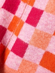 Oliver Bonas Orange Checked Zip Up Knitted Waistcoat - Image 6 of 7