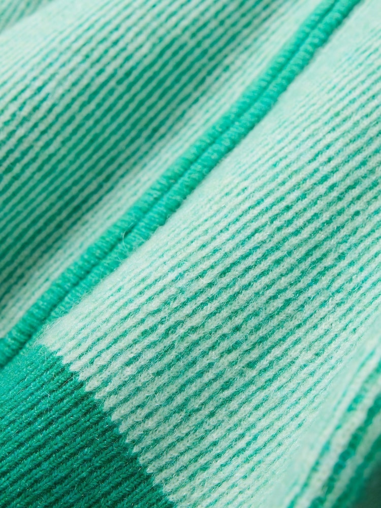Oliver Bonas Green Ribbed Knitted Bomber Jacket - Image 8 of 8