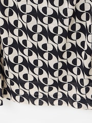 Oliver Bonas Black Floral Print Ruched Midi Dress - Image 8 of 8