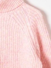 Oliver Bonas Pink Fluffy Roll Neck Knitted Jumper - Image 6 of 8