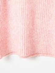 Oliver Bonas Pink Fluffy Roll Neck Knitted Jumper - Image 8 of 8