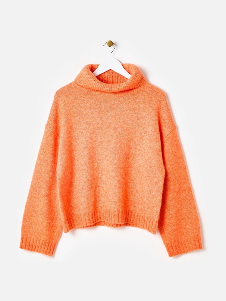 Oliver Bonas Orange Roll Neck Knitted Jumper - Image 3 of 8