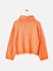 Oliver Bonas Orange Roll Neck Knitted Jumper - Image 4 of 8