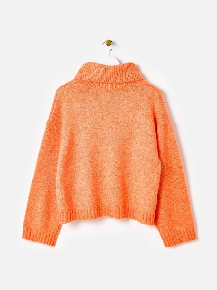 Oliver Bonas Orange Roll Neck Knitted Jumper - Image 4 of 8