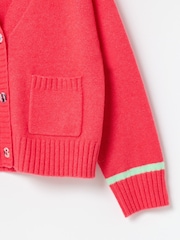 Oliver Bonas Red Coral Pink Knitted Cardigan - Image 7 of 7