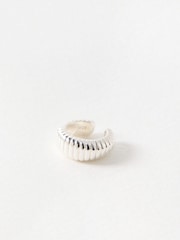 Oliver Bonas Silver Tone Lola Ridged Ear Cuff Earrings - Image 1 of 4