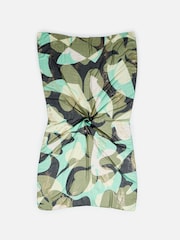 Oliver Bonas Green Abstract Floral Gold Foil Lightweight Scarf - Image 4 of 5