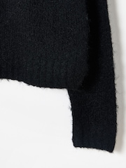 Oliver Bonas Black Pointelle Knitted Jumper - Image 5 of 8