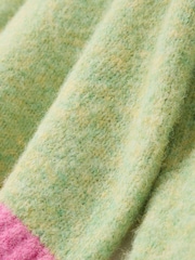 Oliver Bonas Green Colour Block Knitted Jumper - Image 6 of 8