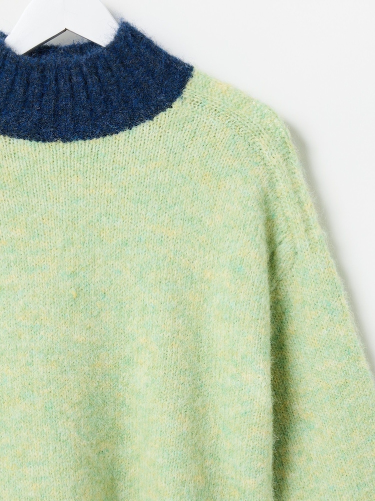 Oliver Bonas Green Colour Block Knitted Jumper - Image 8 of 8 Oliver Bonas Green Colour Block Knitted Jumper - Image 8 of 8