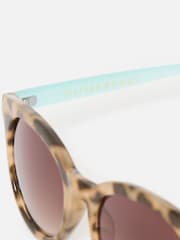 Oliver Bonas Brown Preppy Faux Round Sunglasses - Image 2 of 6