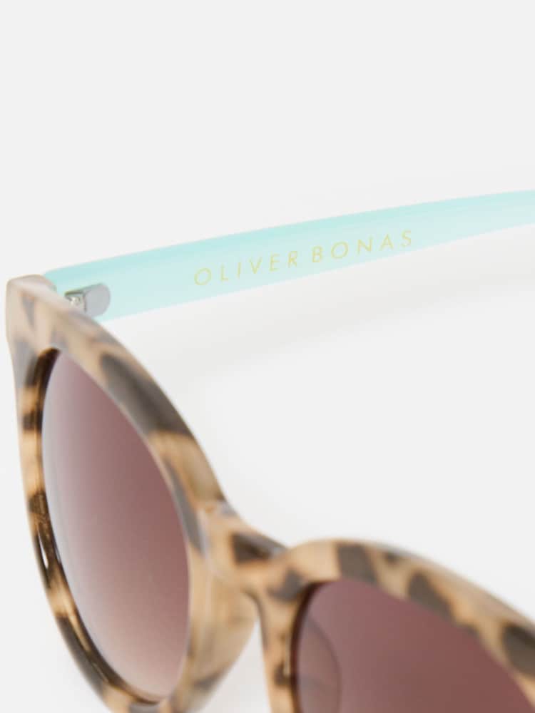 Oliver Bonas Brown Preppy Faux Round Sunglasses - Image 2 of 6