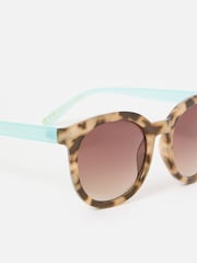 Oliver Bonas Brown Preppy Faux Round Sunglasses - Image 3 of 6