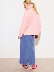 Oliver Bonas Blue Corduroy Midi Skirt - Image 2 of 7