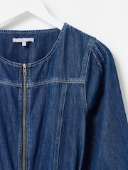 Oliver Bonas Blue Denim Zip-Up 100% Cotton Jumpsuit - Image 5 of 8