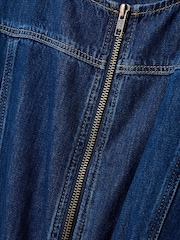 Oliver Bonas Blue Denim Zip-Up 100% Cotton Jumpsuit - Image 6 of 8