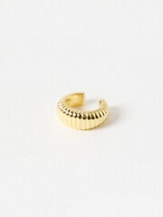 Oliver Bonas Gold Tone Lola Ridged Ear Cuffs - Image 1 of 4