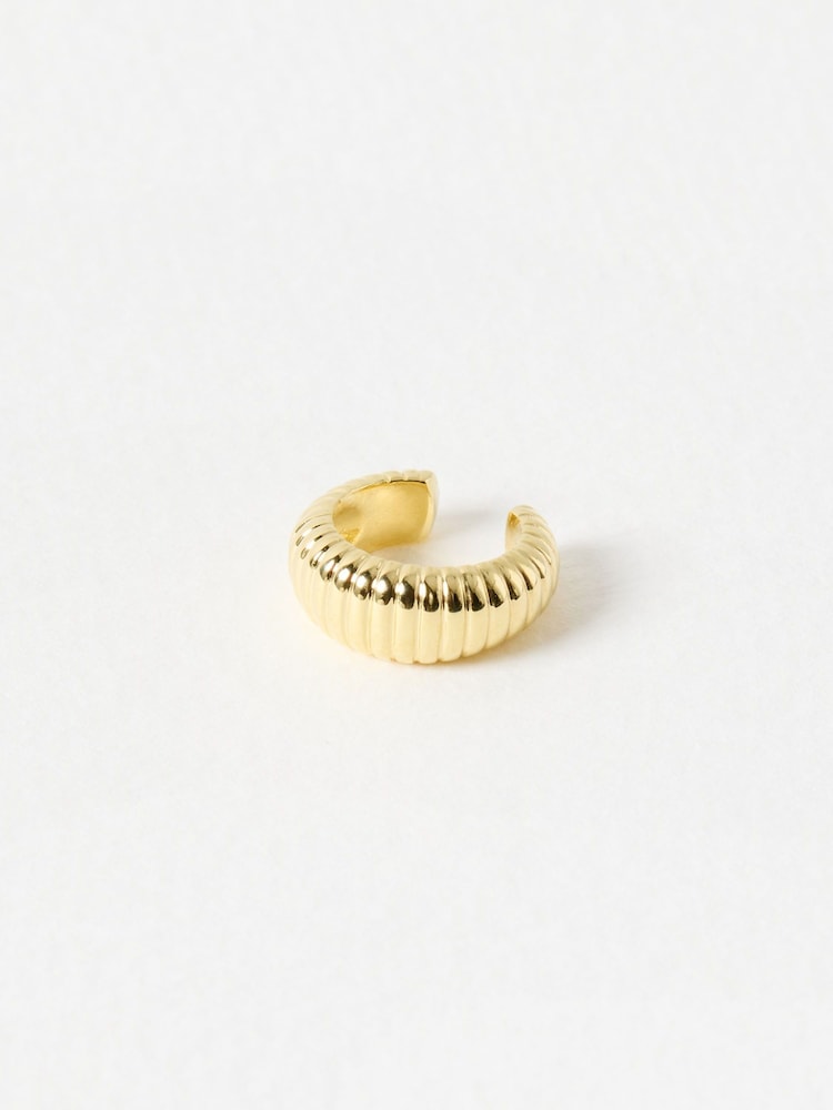 Oliver Bonas Gold Tone Lola Ridged Ear Cuffs - Image 1 of 4