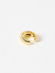 Oliver Bonas Gold Tone Lola Ridged Ear Cuffs - Image 2 of 4