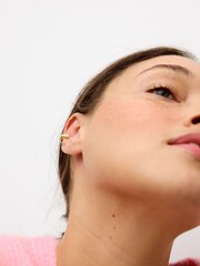 Oliver Bonas Gold Tone Lola Ridged Ear Cuffs - Image 4 of 4