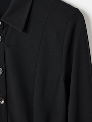 Oliver Bonas Black Button Through Wide Leg Jumpsuit - Image 4 of 8