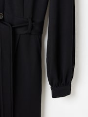 Oliver Bonas Black Button Through Wide Leg Jumpsuit - Image 5 of 8