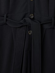 Oliver Bonas Black Button Through Wide Leg Jumpsuit - Image 8 of 8