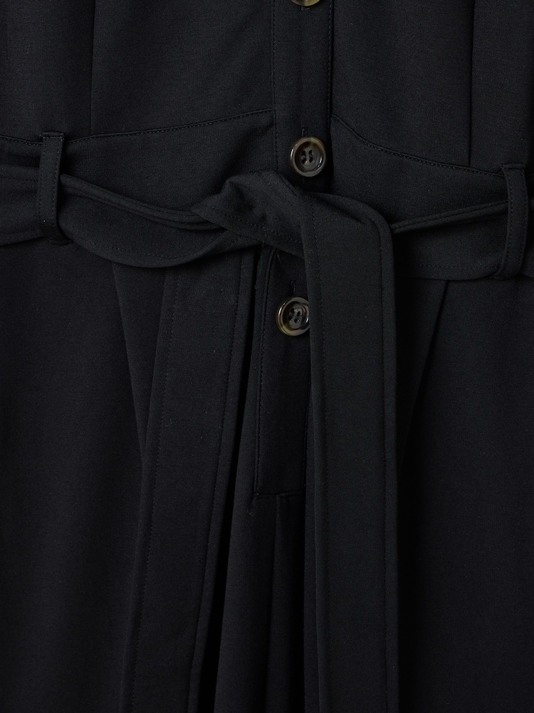 Oliver Bonas Black Button Through Wide Leg Jumpsuit - Image 8 of 8