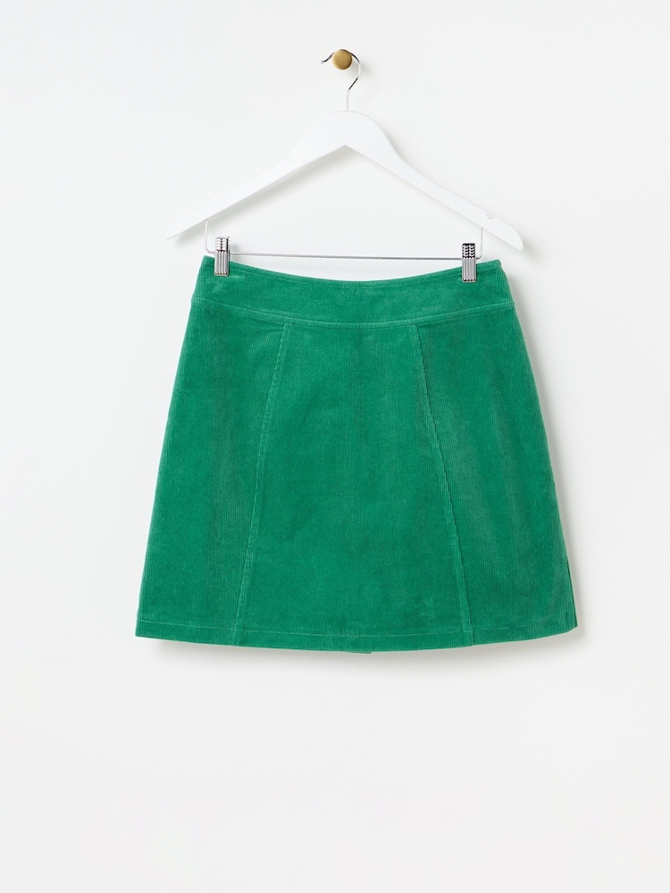Oliver Bonas Green Corduroy Mini Skirt - Image 4 of 8