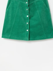 Oliver Bonas Green Corduroy Mini Skirt - Image 6 of 8