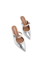 Prata - KG Kurt Geiger Chrome Aline Mule Shoes - Imagem 3 de 5