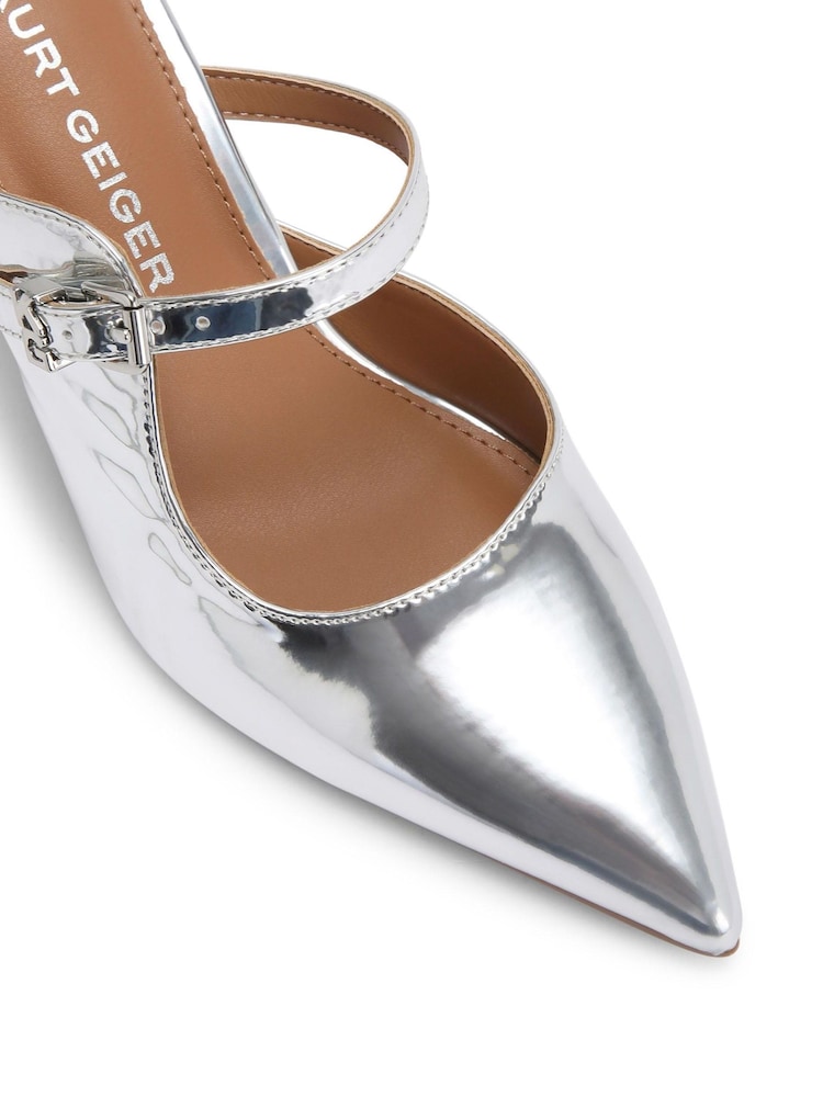 Prata - KG Kurt Geiger Chrome Aline Mule Shoes - Imagem 5 de 5