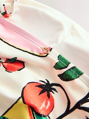 Cream/Red Pomodoro Tomato Print Bandeau Ruched Leg Tummy Control Shaping Swimsuit - Image 10 of 10